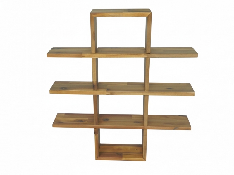 Stunning acacia wood wall shelf